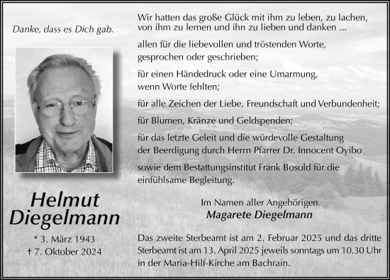 Traueranzeige von Magarete Diegelmann von FZ