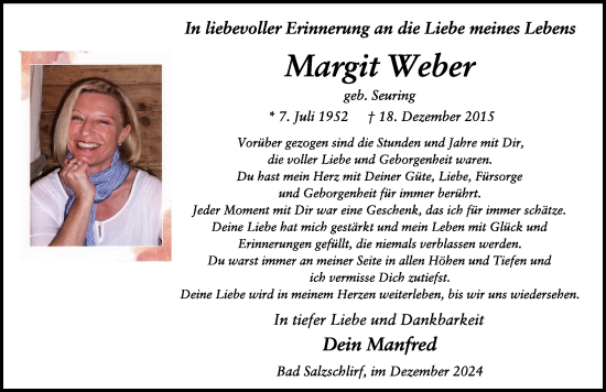 Traueranzeige von Margit Weber von FZ