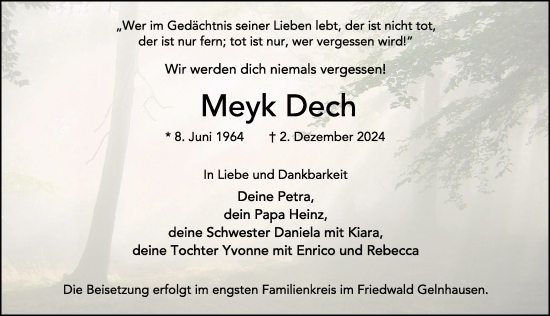 Traueranzeige von Meyk Dech von FZ