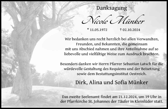 Traueranzeige von Nicole Münker von FZ