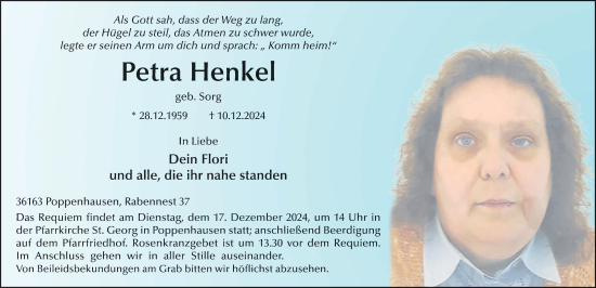Traueranzeige von Petra Henkel von FZ