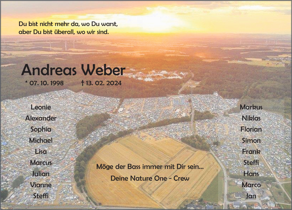  Traueranzeige für Andreas Weber vom 20.02.2024 aus FZ