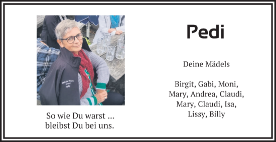 Traueranzeige von Petra Schütz von FZ