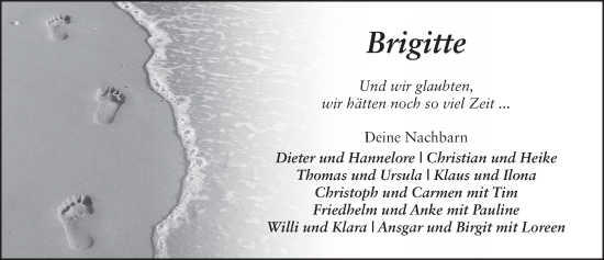 Traueranzeige von Brigitte Bickert von FZ
