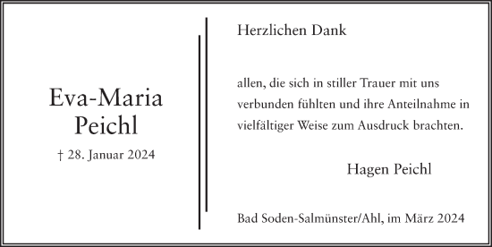 Traueranzeige von Eva-Maria Peichl von FZ