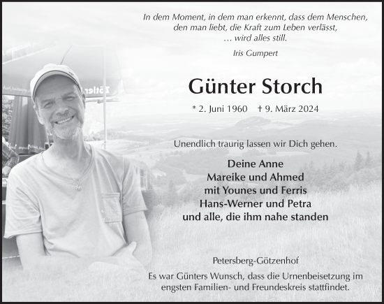 Traueranzeige von Günter Storch von FZ