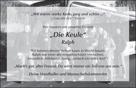 Traueranzeige von Ralph Köhl von FZ