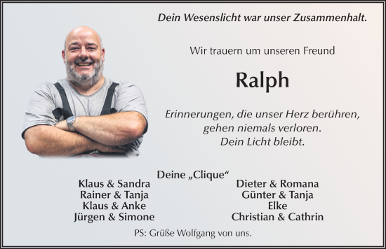 Traueranzeige von Ralph Köhl von FZ