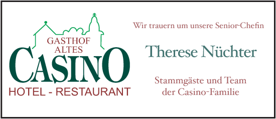 Traueranzeige von Therese Nüchter von FZ