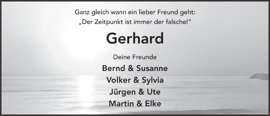 Traueranzeige von Gerhard Hohmann von FZ