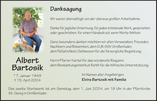 Traueranzeige von Albert Bartosik von FZ