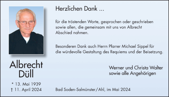 Traueranzeige von Albrecht Düll von FZ