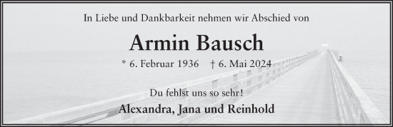 Traueranzeige von Armin Bausch von FZ