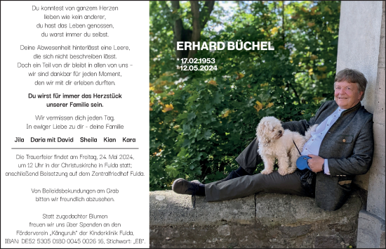 Traueranzeige von Erhard Büchel von FZ