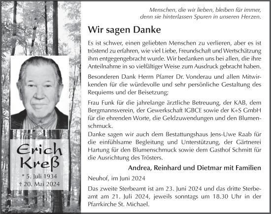Traueranzeige von Erich Kreß von FZ