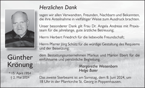 Traueranzeige von Günther Krönung von FZ