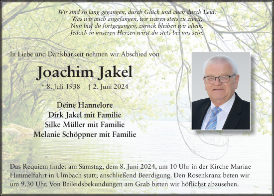 Traueranzeige von Joachim Jakel von FZ