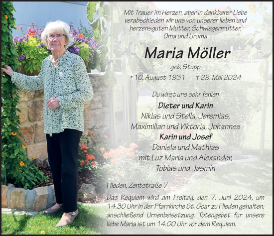 Traueranzeige von Maria Möller von FZ