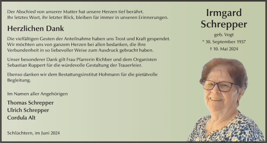 Traueranzeige von Marianne Schrepper von FZ