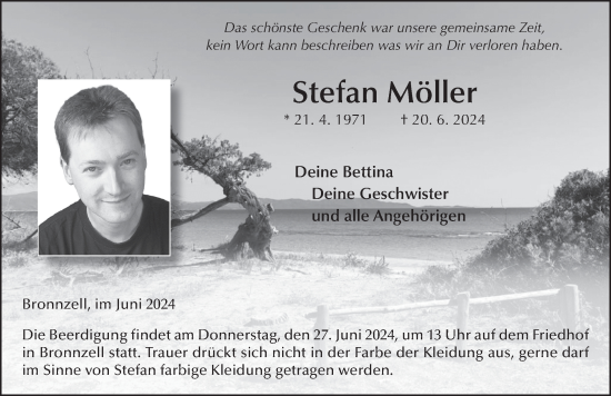 Traueranzeige von Stefan Möller von FZ