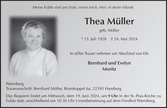 Traueranzeige von Thea Müller von FZ