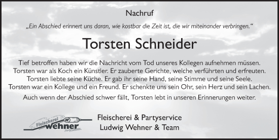 Traueranzeige von Torsten Schneider von FZ