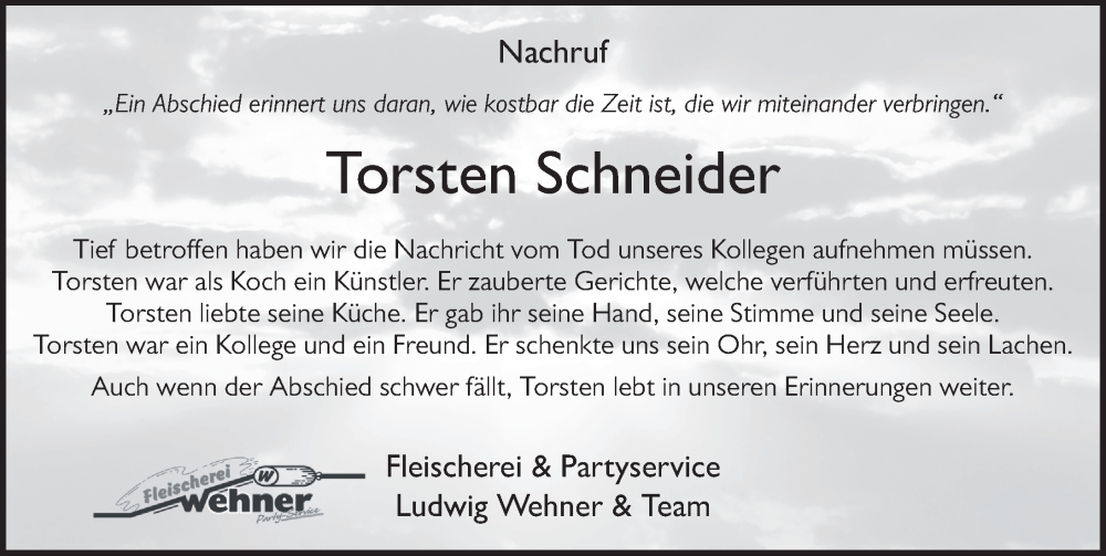  Traueranzeige für Torsten Schneider vom 27.06.2024 aus FZ