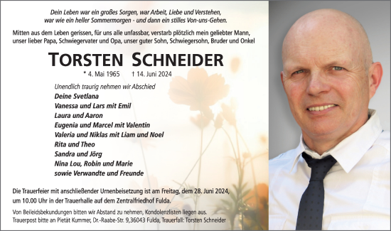 Traueranzeige von Torsten Schneider von FZ