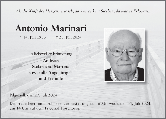 Traueranzeige von Antonio Marinari von FZ