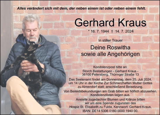 Traueranzeige von Gerhard Kraus von FZ