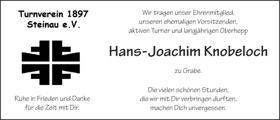 Traueranzeige von Hans-Joachim Knobeloch von FZ