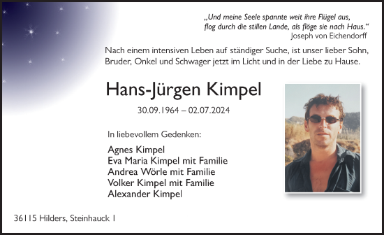 Traueranzeige von Hans-Jürgen Kimpel von FZ
