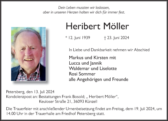 Traueranzeige von Heribert Möller von FZ