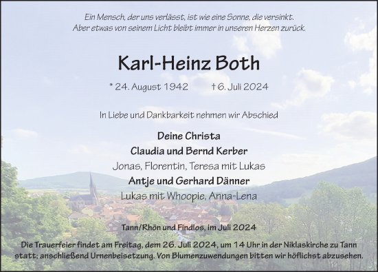 Traueranzeige von Karl-Heinz Both von FZ
