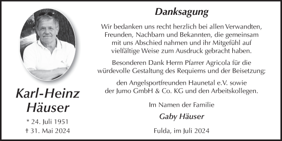 Traueranzeige von Karl-Heinz Häuser von FZ