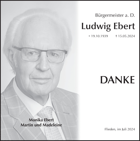 Traueranzeige von Ludwig Ebert von FZ