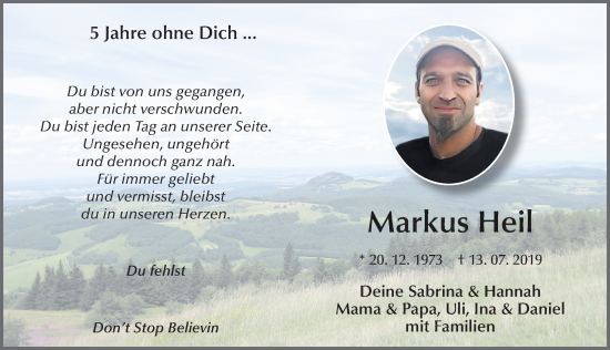 Traueranzeige von Markus Heil von FZ