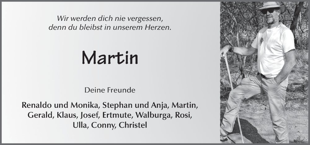  Traueranzeige für Martin Witzel vom 05.07.2024 aus FZ