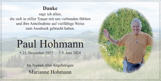 Traueranzeige von Paul Hohmann von FZ