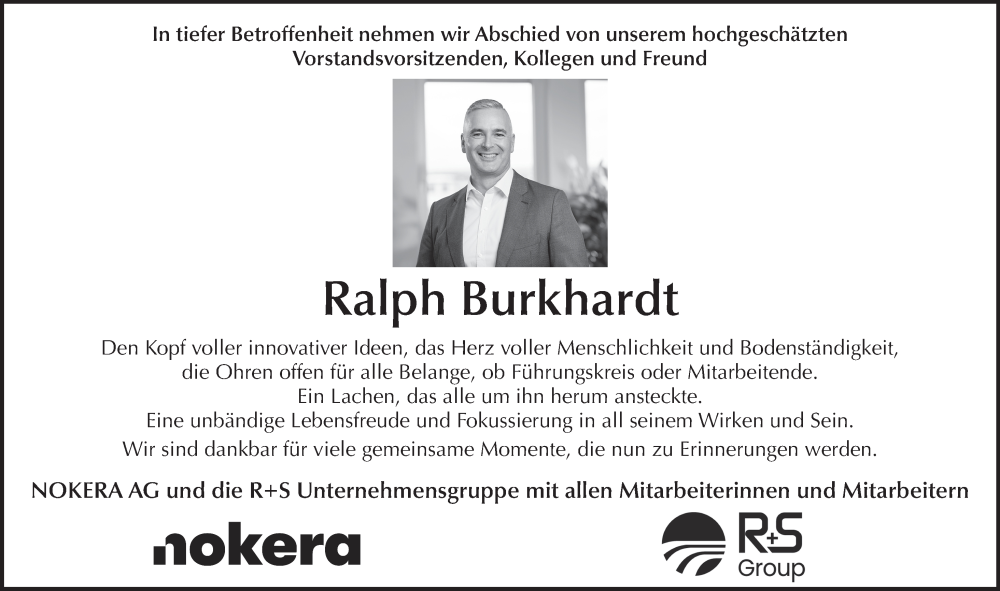  Traueranzeige für Ralph Burkhardt vom 13.07.2024 aus FZ