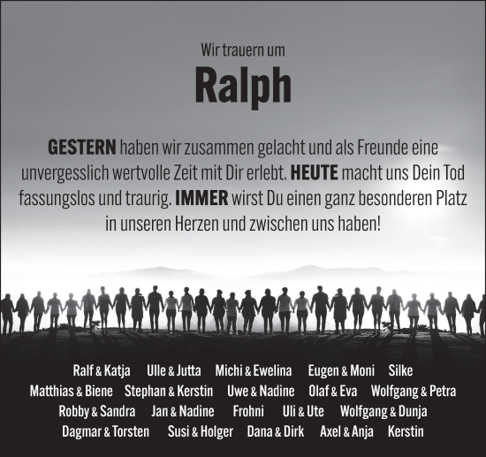 Traueranzeige von Ralph Burkhardt von FZ