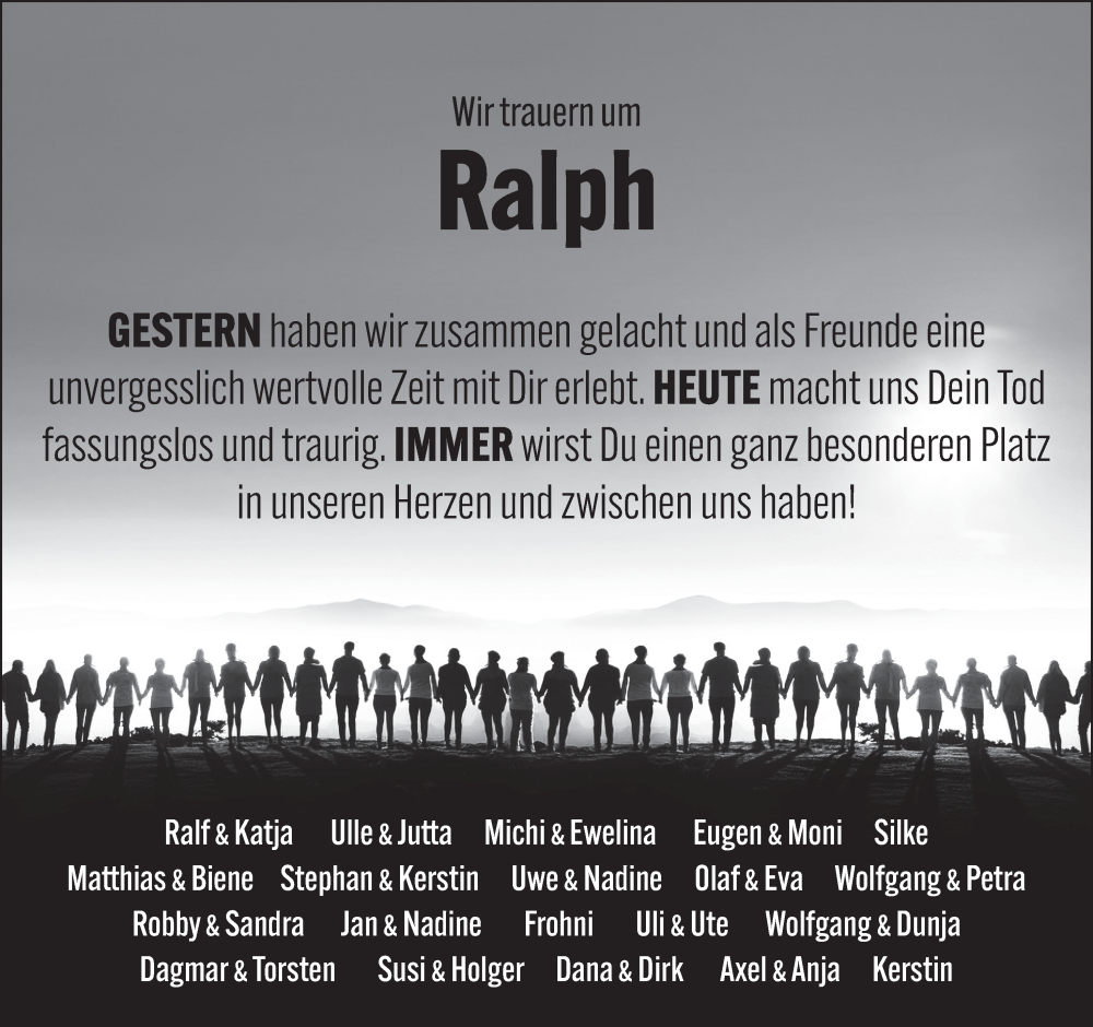  Traueranzeige für Ralph Burkhardt vom 13.07.2024 aus FZ