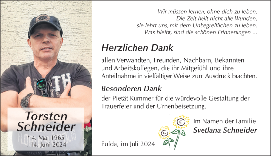 Traueranzeige von Torsten Schneider von FZ