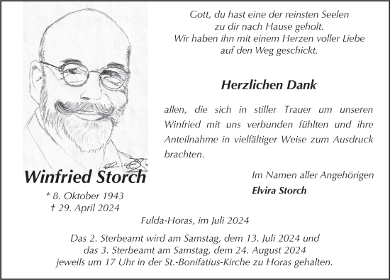 Traueranzeige von Winfried Storch von FZ