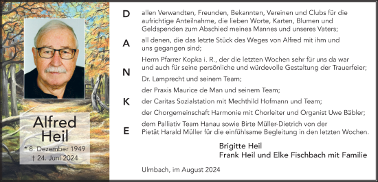 Traueranzeige von Alfred Heil von FZ