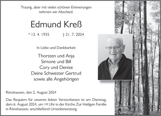 Traueranzeige von Edmund Kreß von FZ