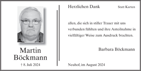 Traueranzeige von Martin Böckmann von FZ