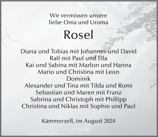 Traueranzeige von Rosa Möller von FZ