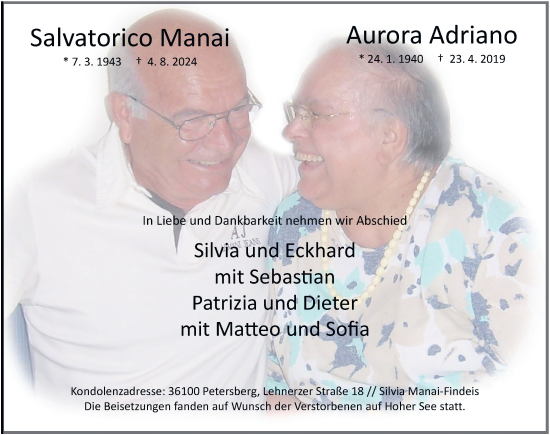 Traueranzeige von Salvatorico Manai von FZ