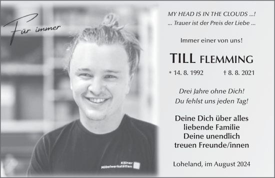Traueranzeige von Till Flemming von FZ